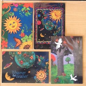 Set of 4 postcards by Whatever the Weather, Santa Fe artist, nature, sun moon